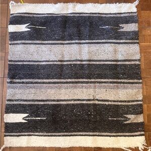 Native American Black and Gray Striped Rug